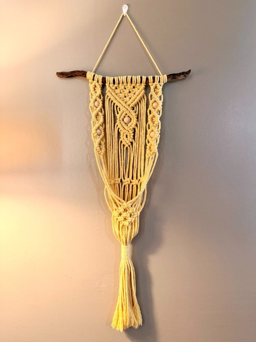 Macrame Plant Hanger Yellow